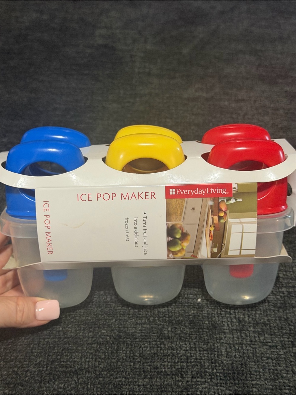 Colorful Ice Pop Mold Set - Blue, Yellow & Red